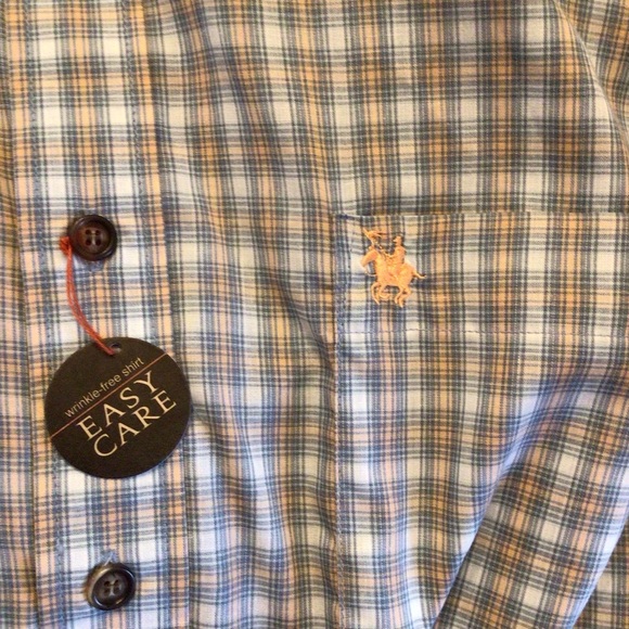 Knights Sportswear Mens Big & Tall Blue Plaid Short Sleeve Button Up Shirt LT - Picture 4 of 9